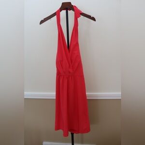 Athleta Salmon Halter Backless Dress Lightweight Sundress Sweat Wicking